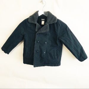 OshKosh B'gosh Boys Chambray Pea Coat Gray Size 6